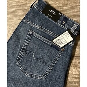 7 For All Mankind Women's Flare/Wide Leg Jeans in Dark Blue Denim